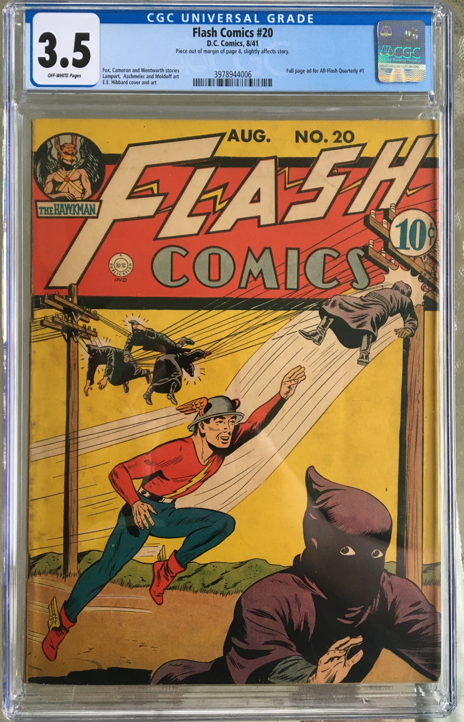 Flash Comics #20 CGC 3.5 ow