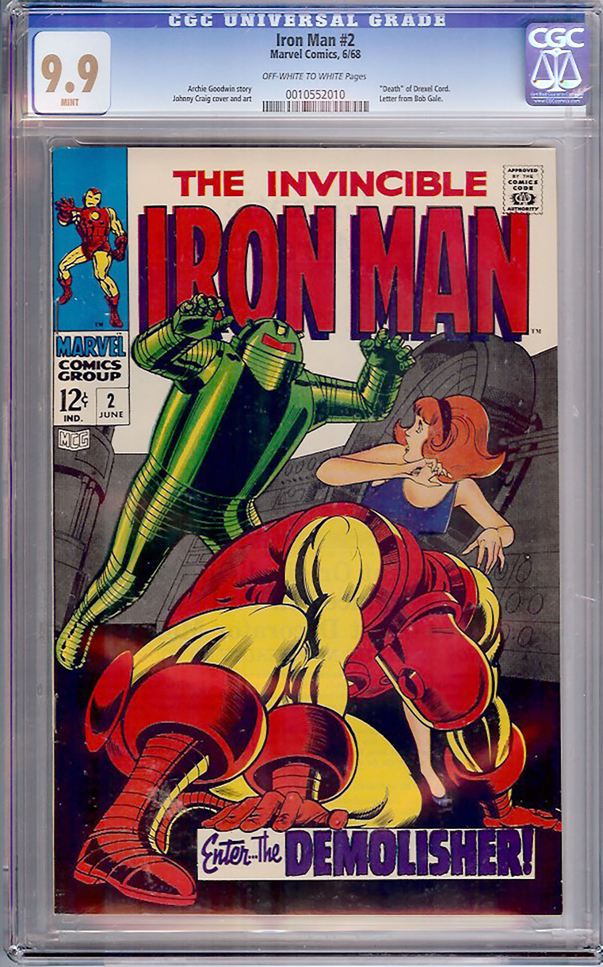 Iron Man #2 Cgc 9.9 Ow W