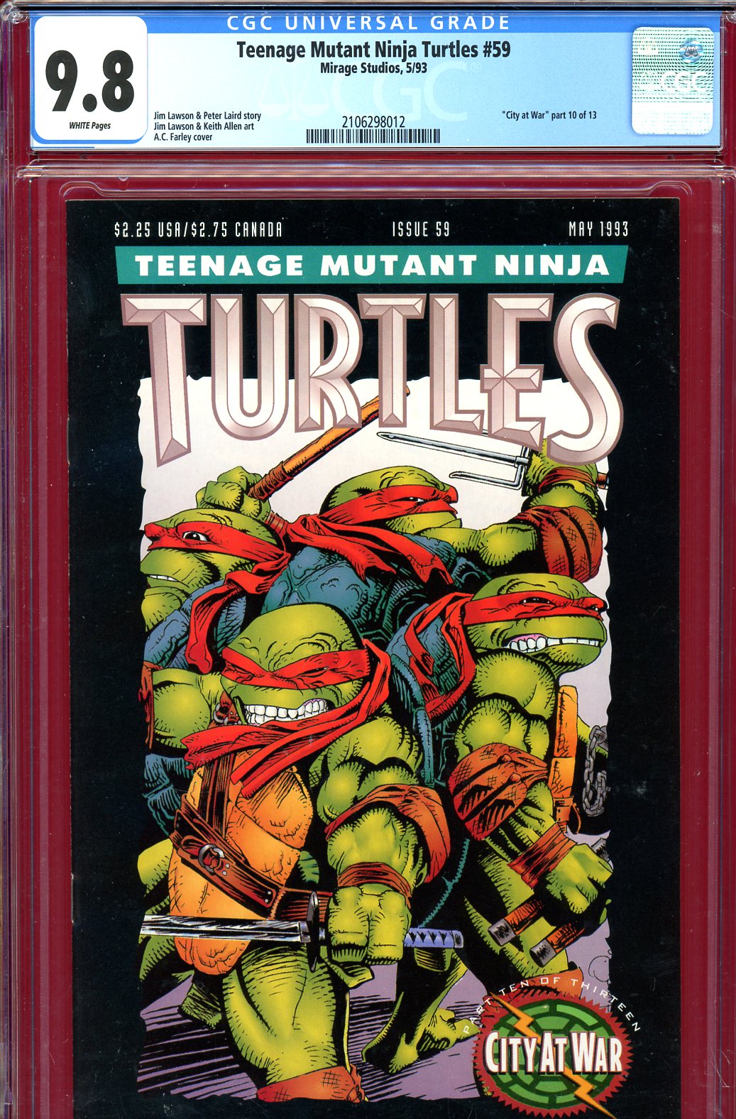 Teenage Mutant Ninja Turtles #59 CGC 9.8 w