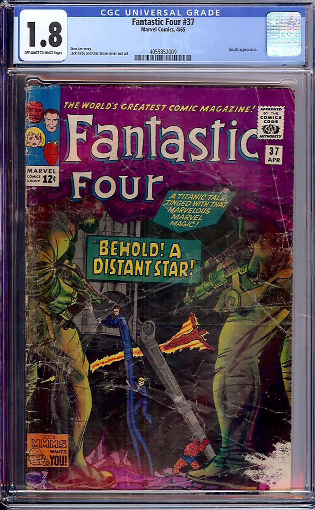 Fantastic Four #37 CGC 1.8 ow/w