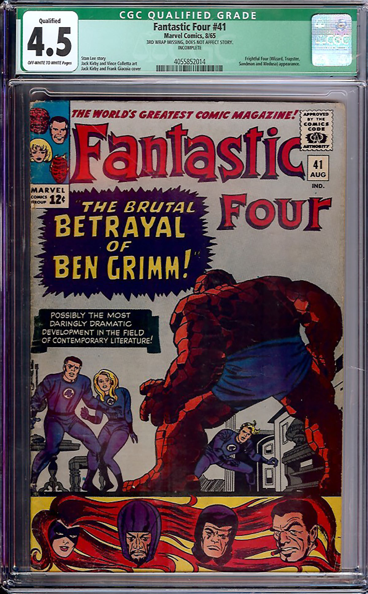 Fantastic Four #41 CGC 4.5 ow/w