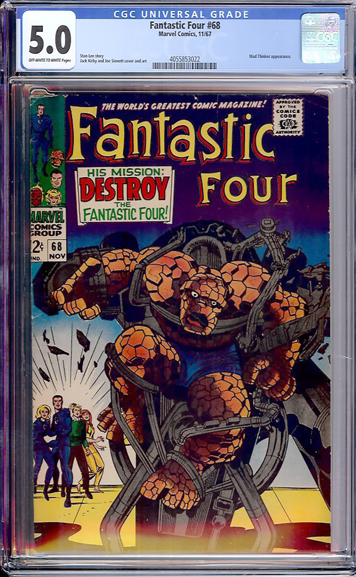 Fantastic Four #68 CGC 5.0 ow/w