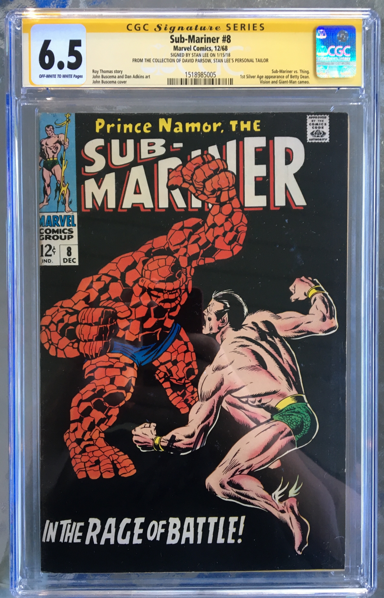 Sub-Mariner #8 CGC 6.5 ow/w CGC Signature SERIES