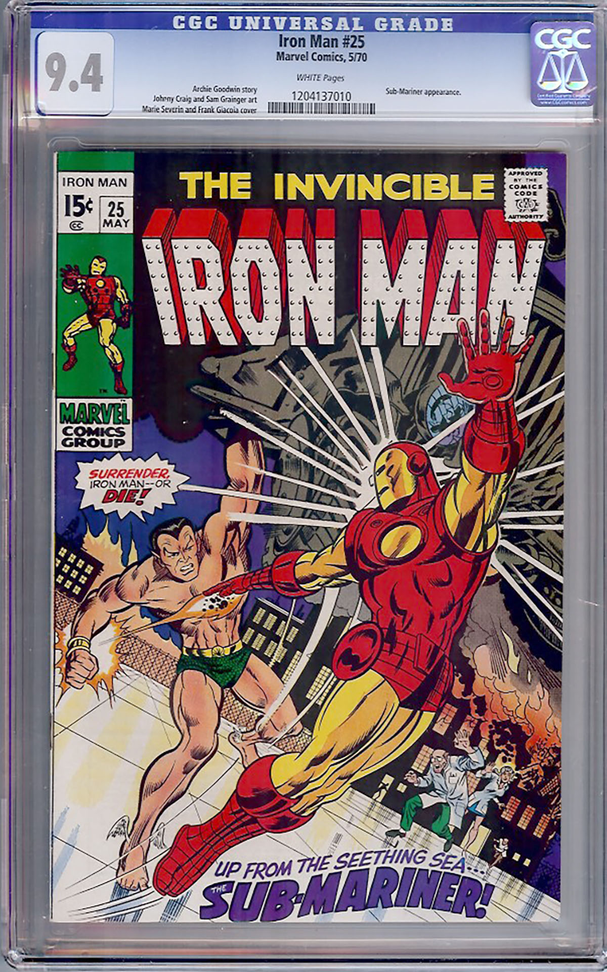 Iron Man #25 CGC 9.4 w