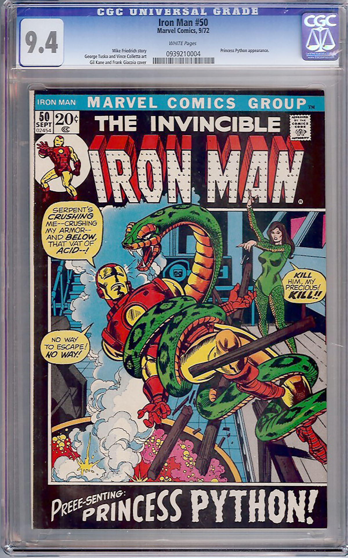 Iron Man #50 CGC 9.4 w