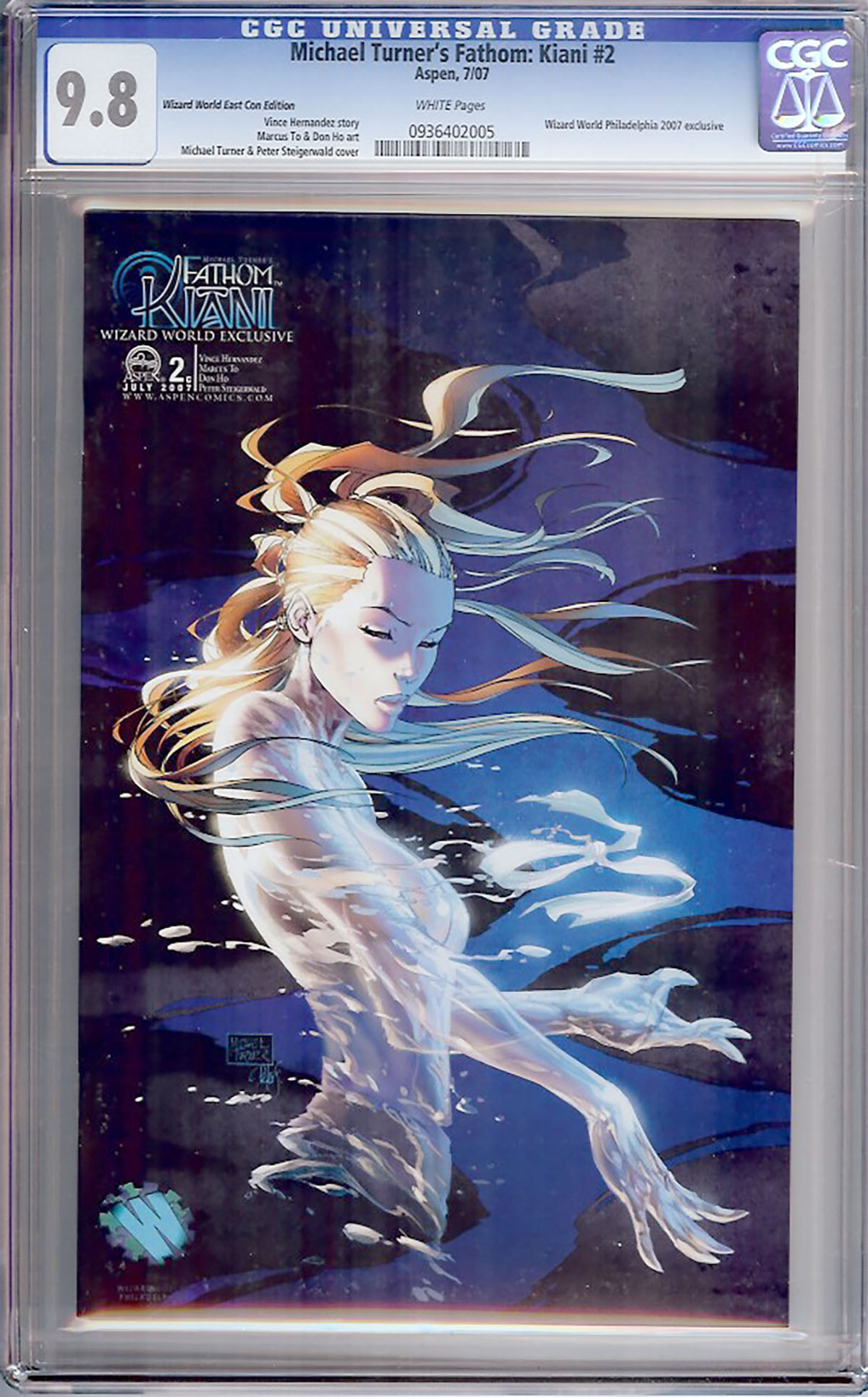 Michael Turner's Fathom: Kiani #2 CGC 9.8 w Wizard World East Con Edition