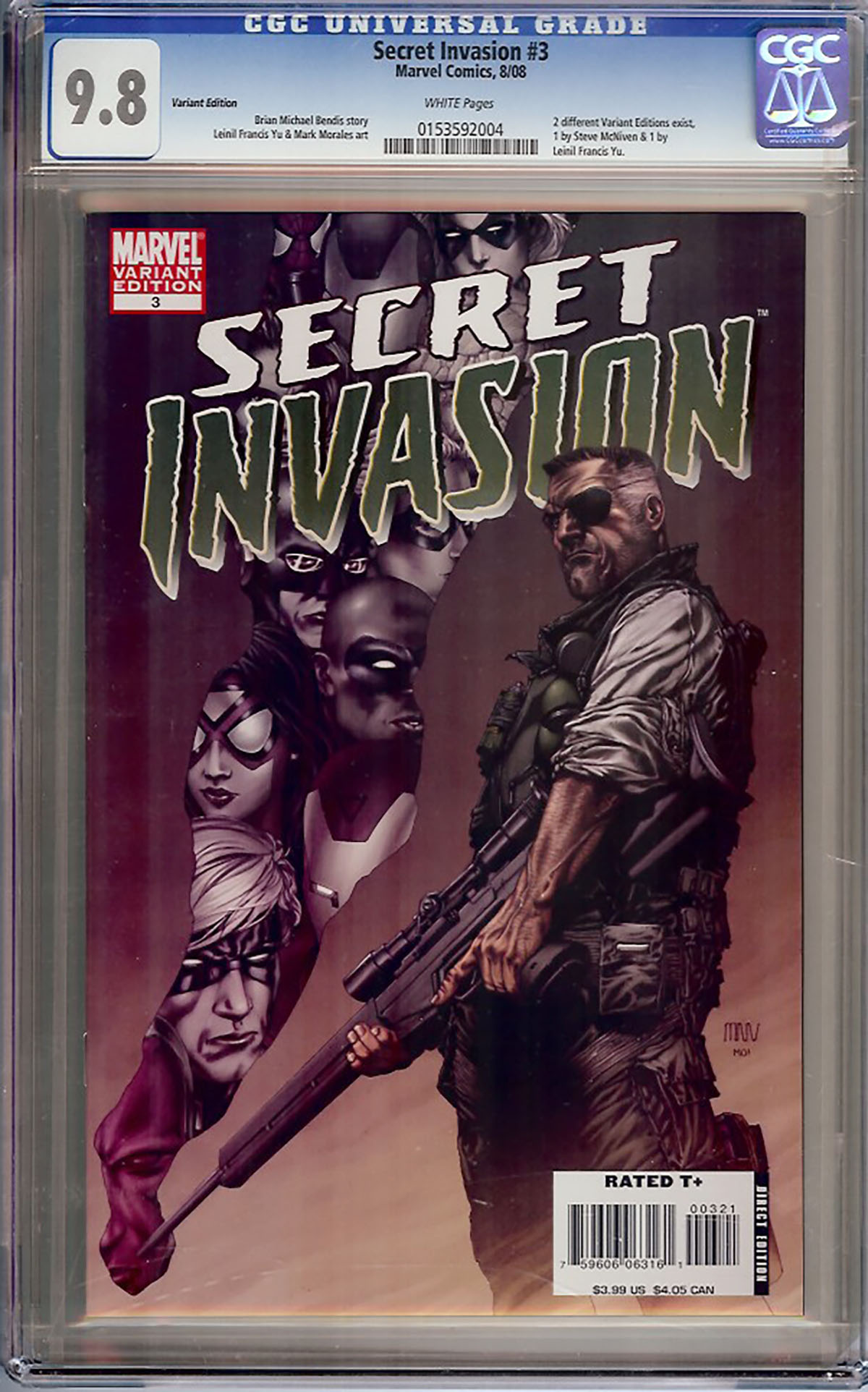 Secret Invasion #3 CGC 9.8 w Variant Edition