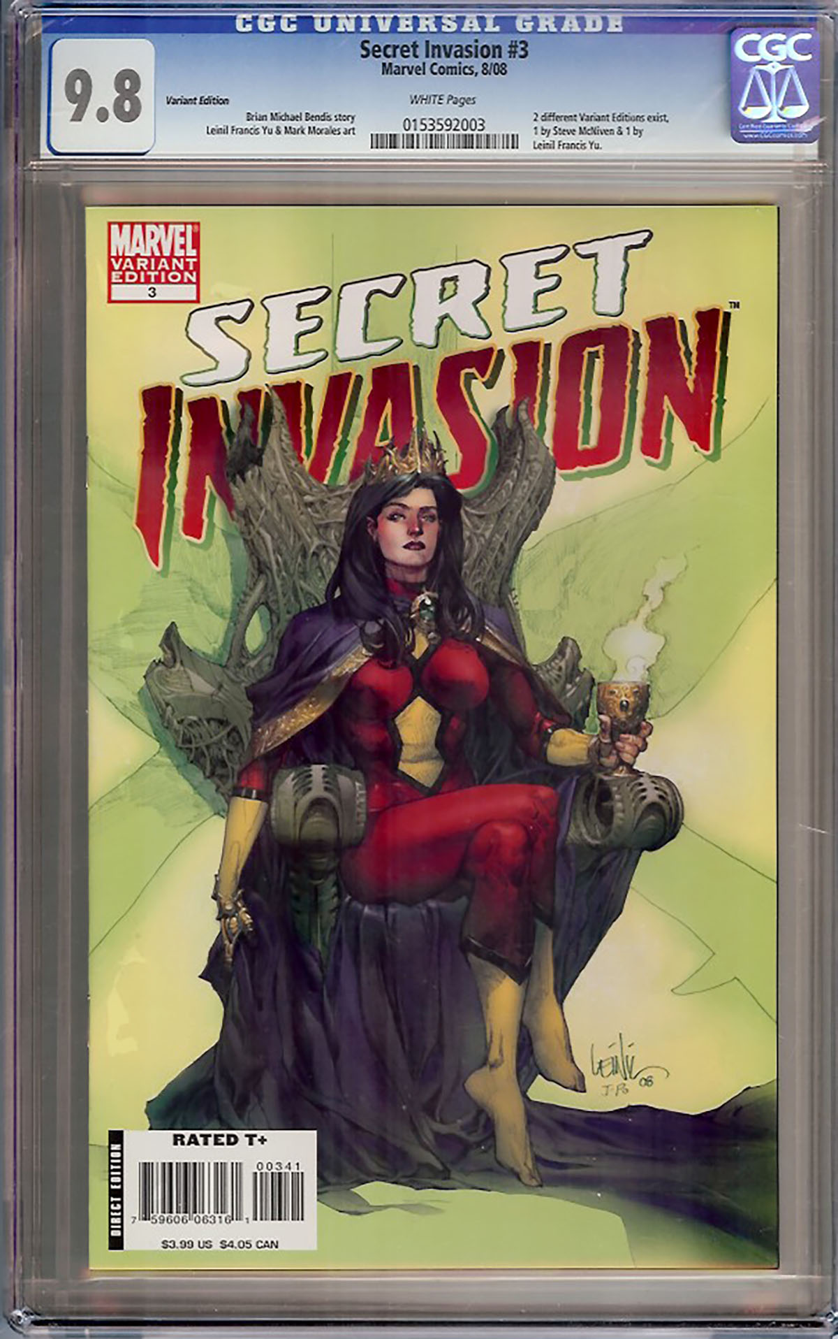 Secret Invasion #3 CGC 9.8 w Variant Edition