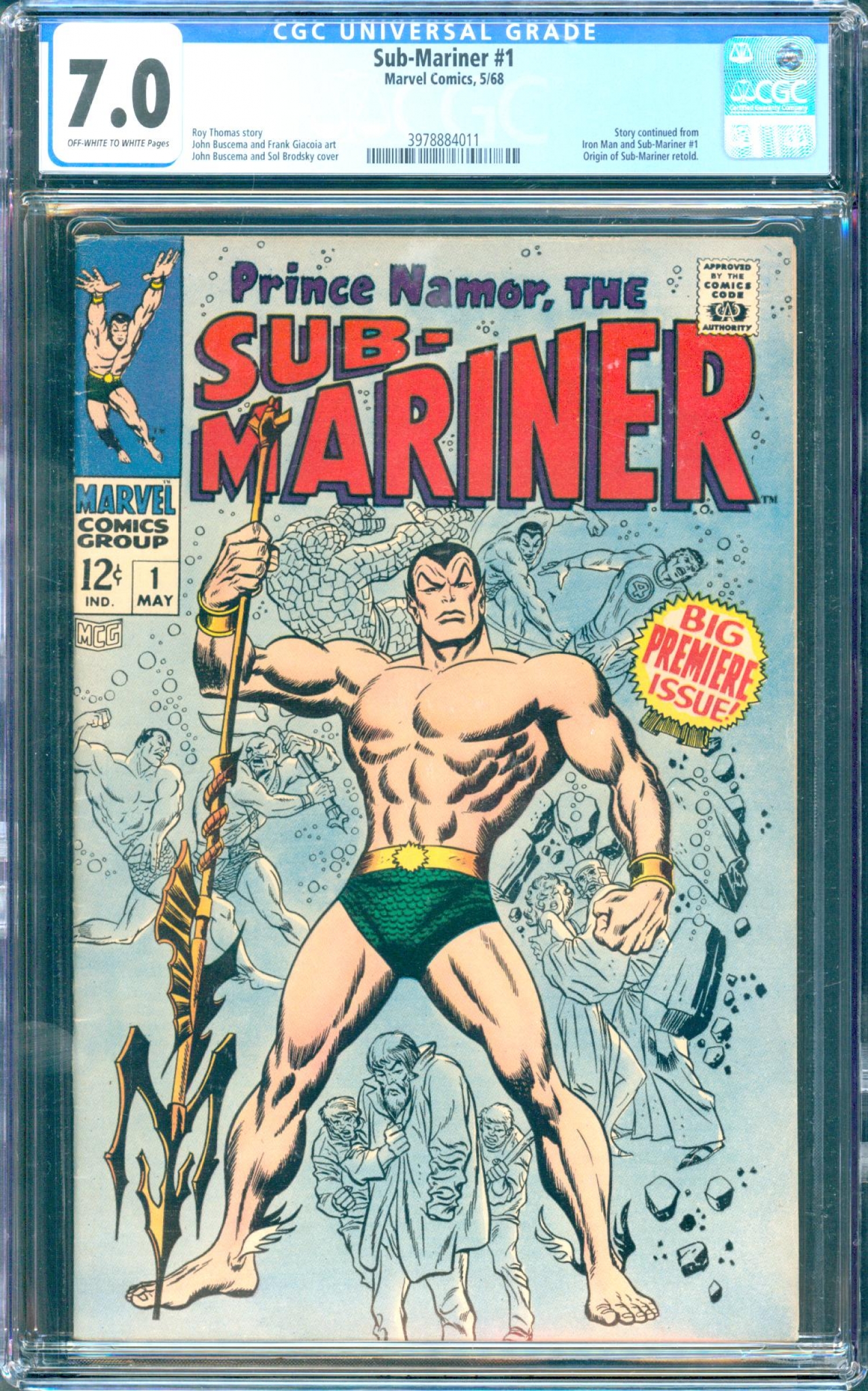 Sub-Mariner #1 CGC 7.0 ow/w