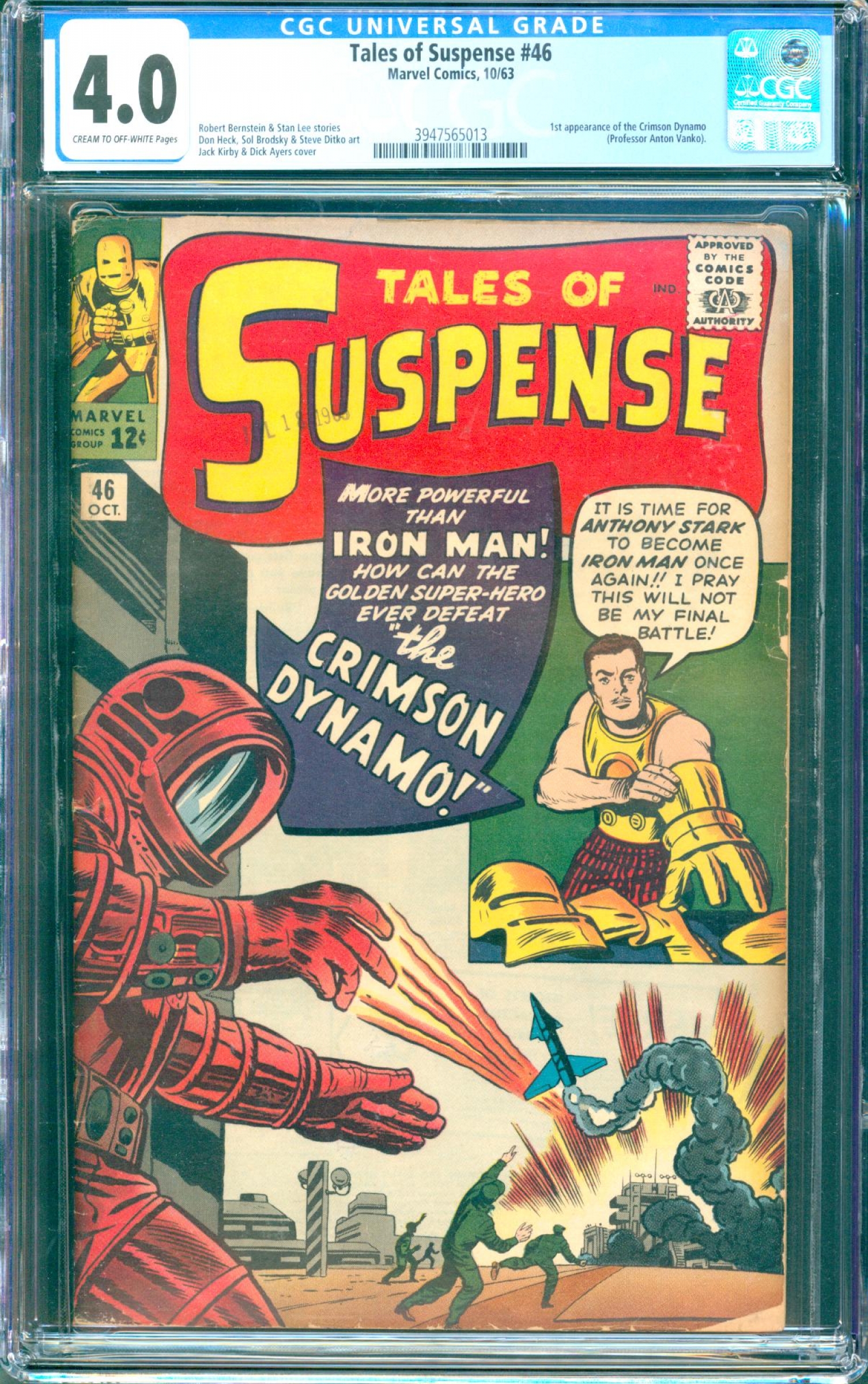 Tales of Suspense #46 CGC 4.0 cr/ow