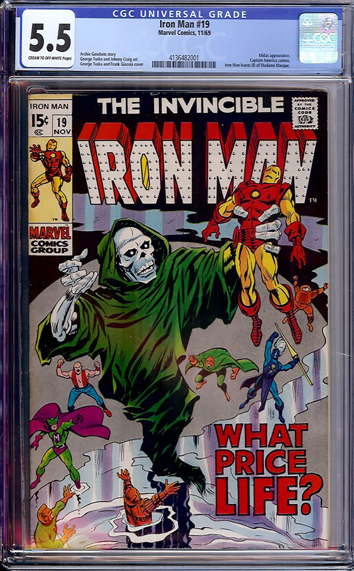 Iron Man #19 CGC 5.5 cr/ow