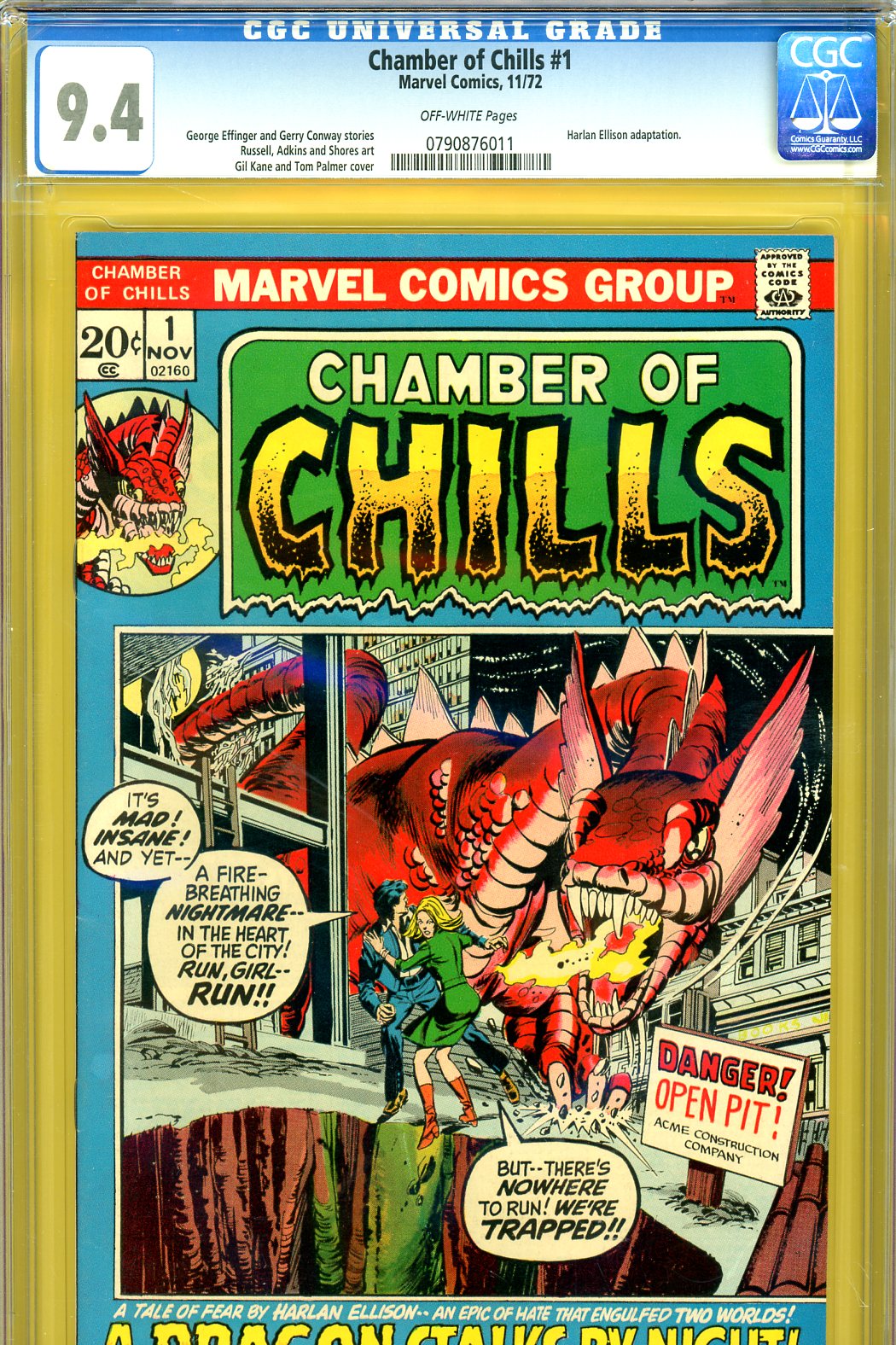 Chamber of Chills #1 CGC 9.4 ow