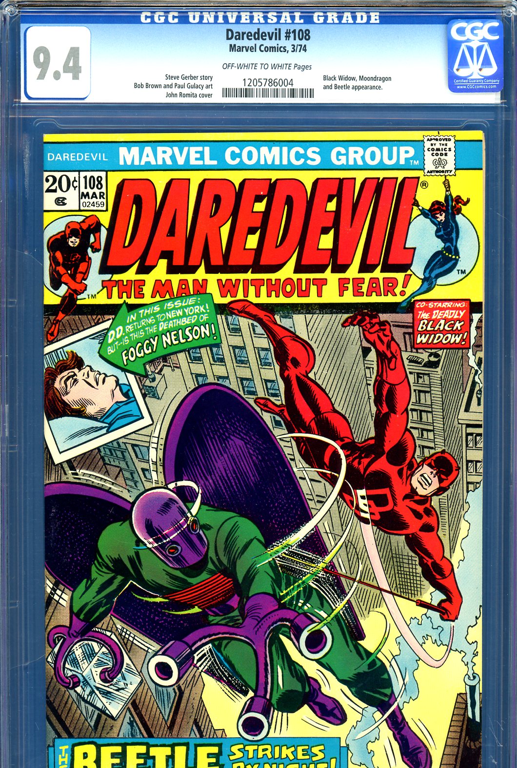 Daredevil #108 CGC 9.4 ow/w