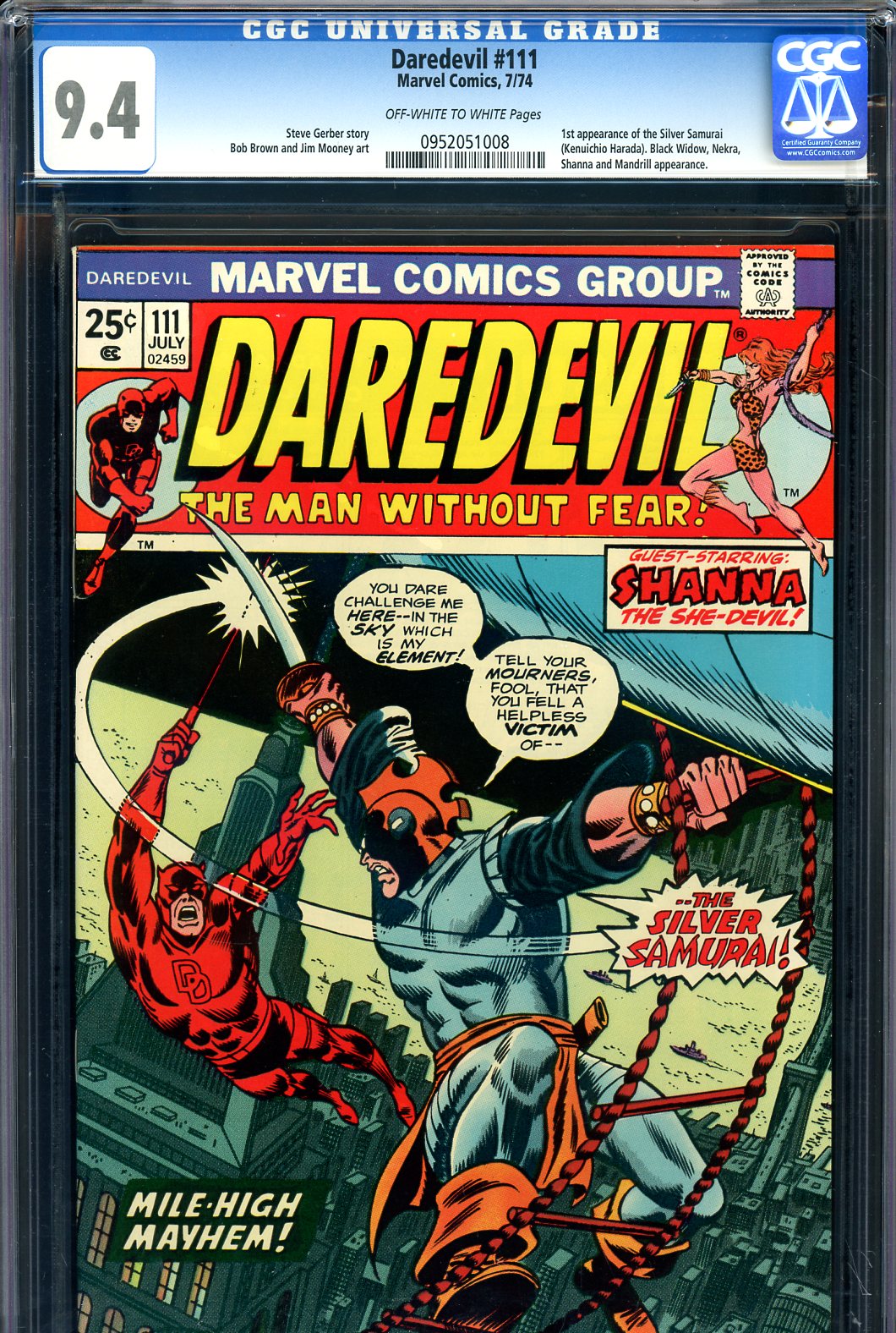 Daredevil #111 CGC 9.4 ow/w