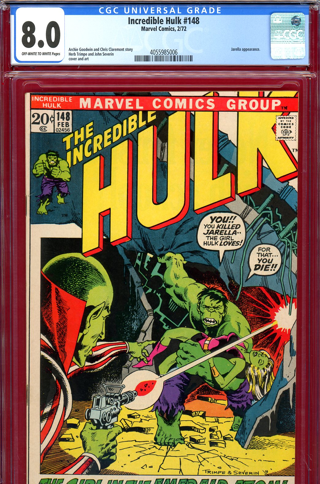 Incredible Hulk #148 CGC 8.0 ow/w