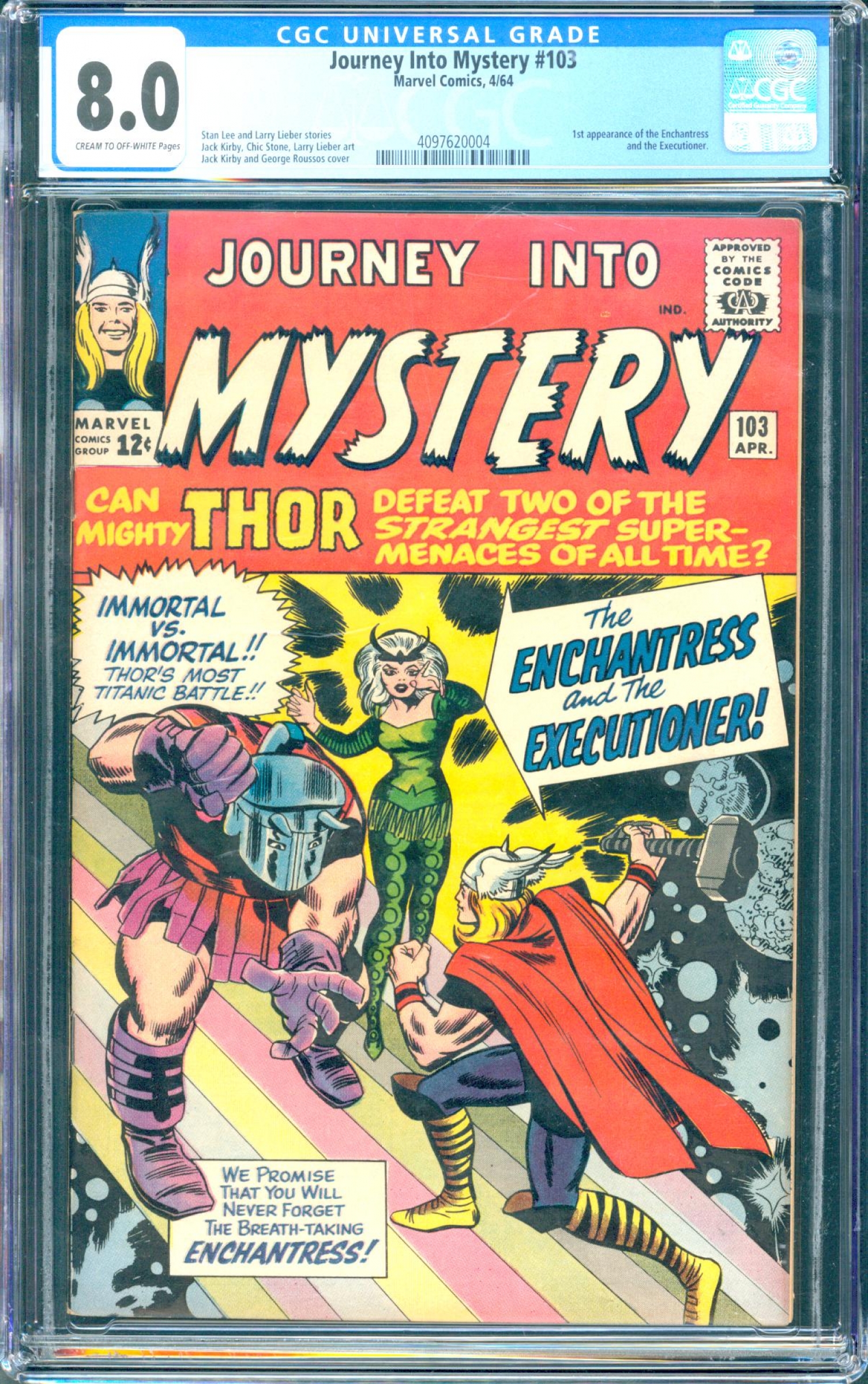 Journey Into Mystery #103 CGC 8.0 cr/ow