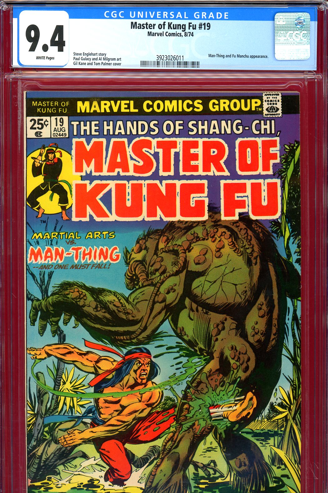 Master of Kung Fu #19 CGC 9.4 w