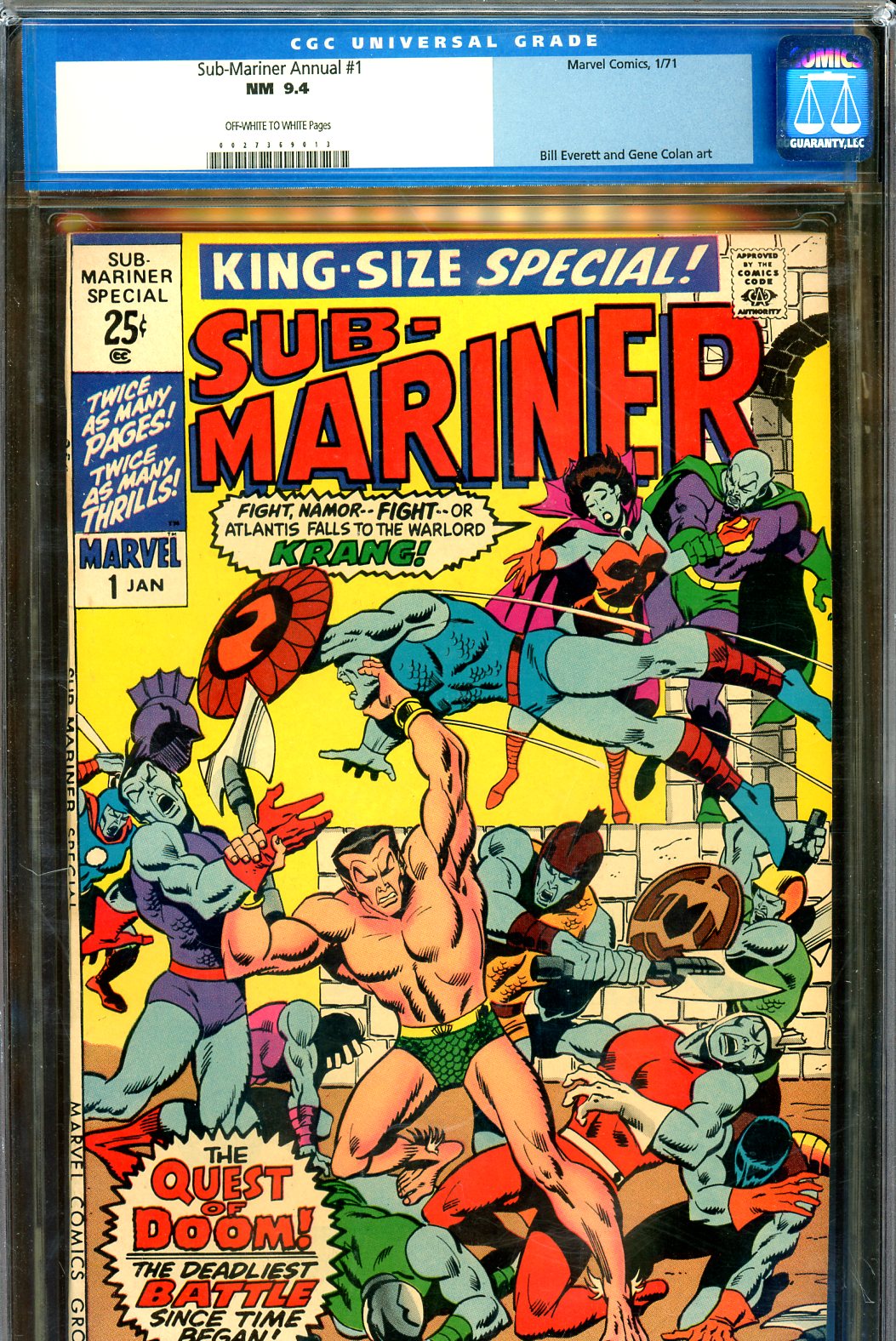 Sub-Mariner Annual #1 CGC 9.4 ow/w