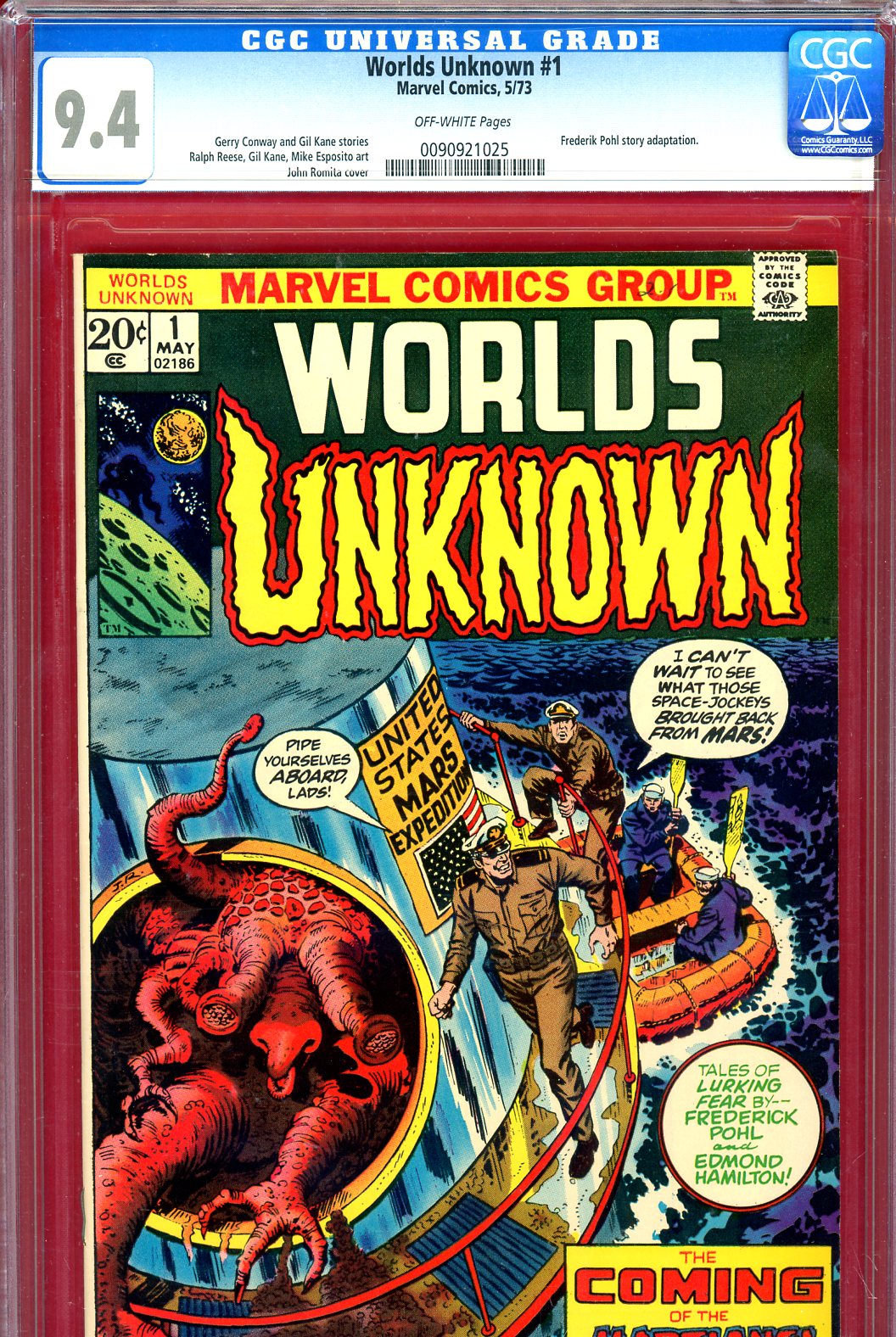 Worlds Unknown #1 CGC 9.4 ow