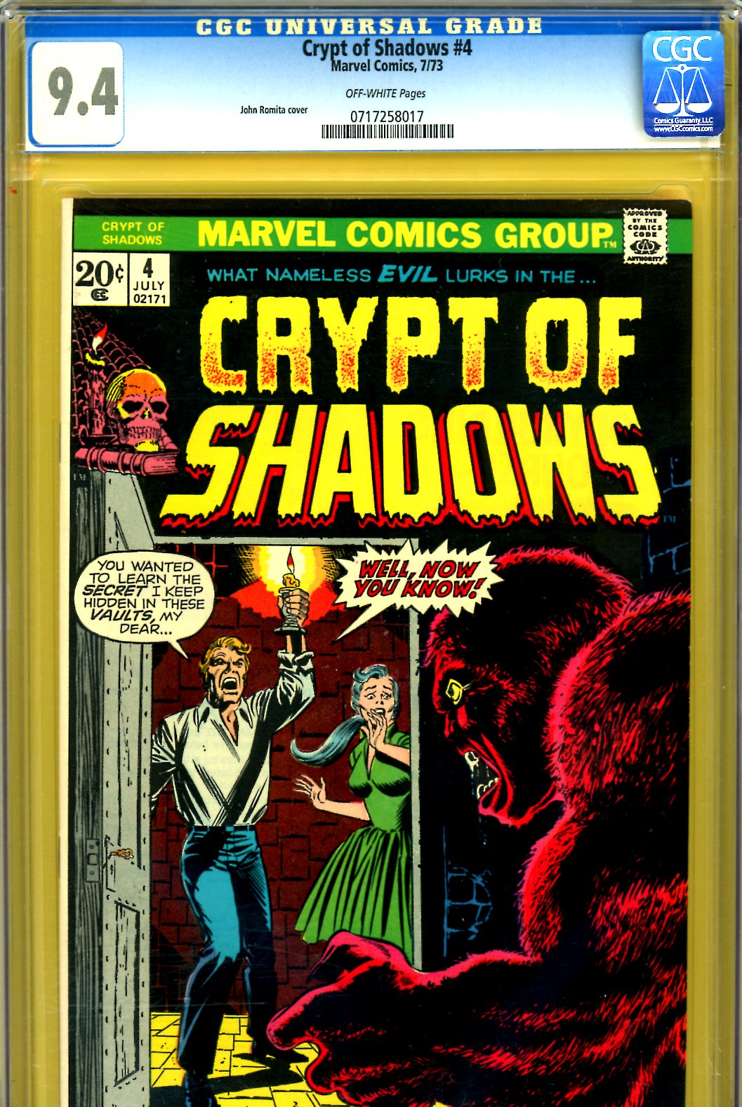 Crypt of Shadows #4 CGC 9.4 ow