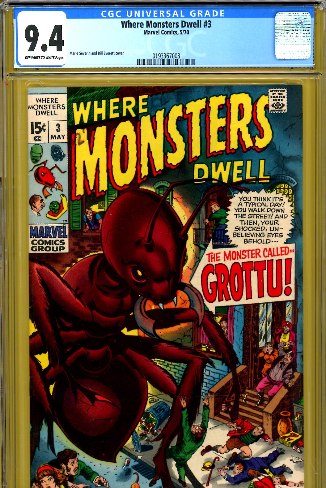 Where Monsters Dwell #3 CGC 9.4 ow/w