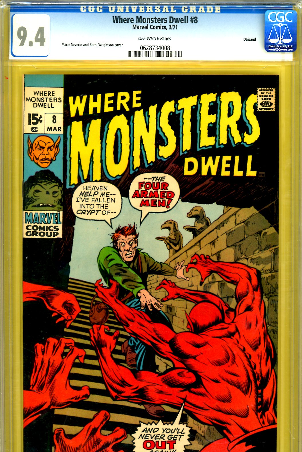 Where Monsters Dwell #8 CGC 9.4 ow Oakland