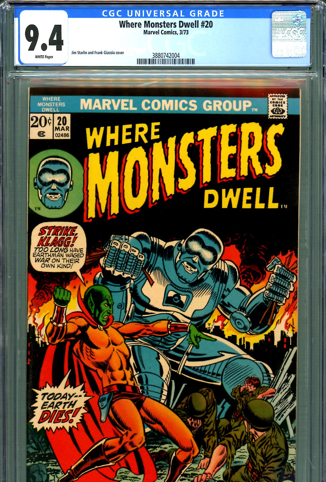 Where Monsters Dwell #20 CGC 9.4 w