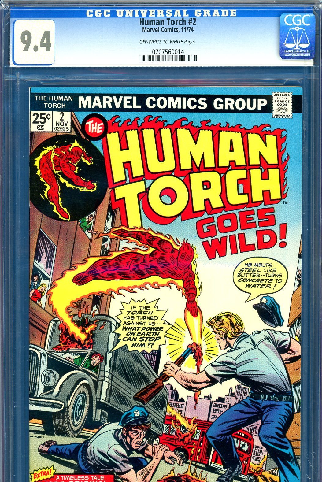 Human Torch #2 CGC 9.4 ow/w