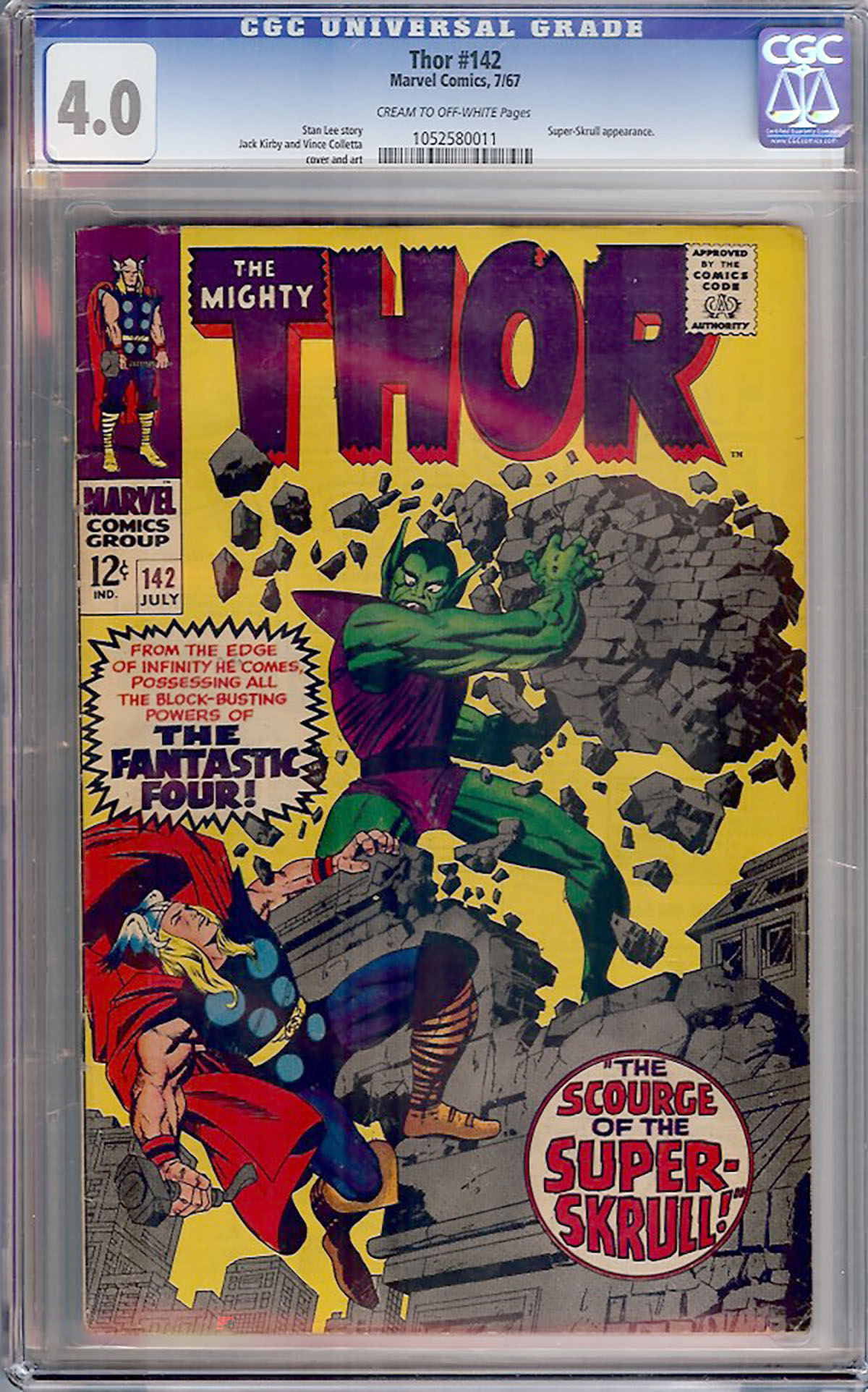 Thor #142 CGC 4.0 cr/ow