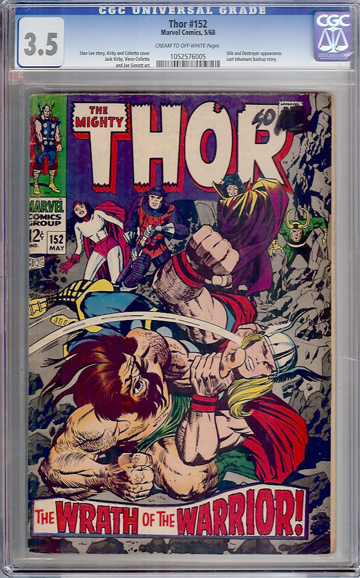 Thor #152 CGC 3.5 cr/ow