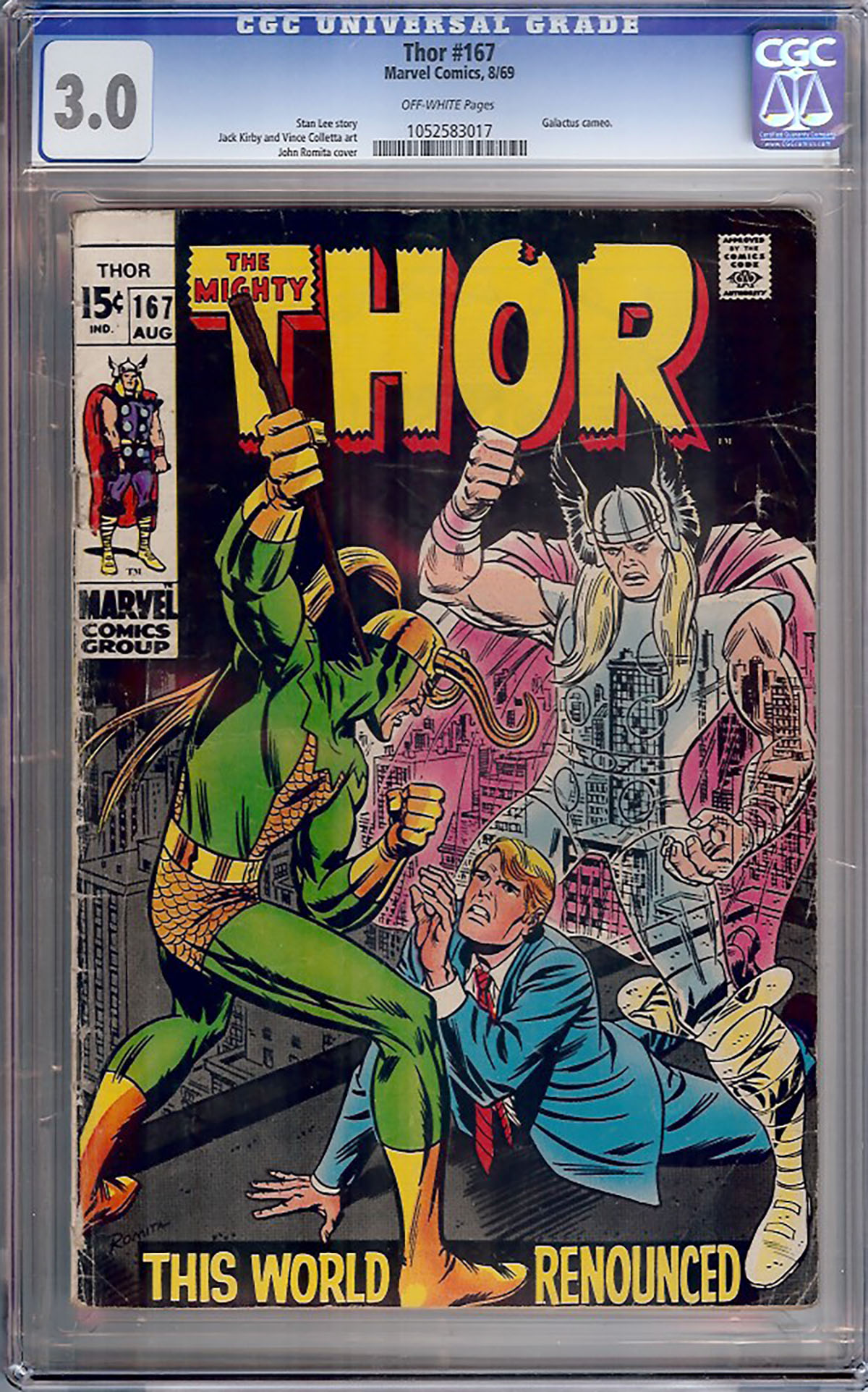 Thor #167 CGC 3.0 ow