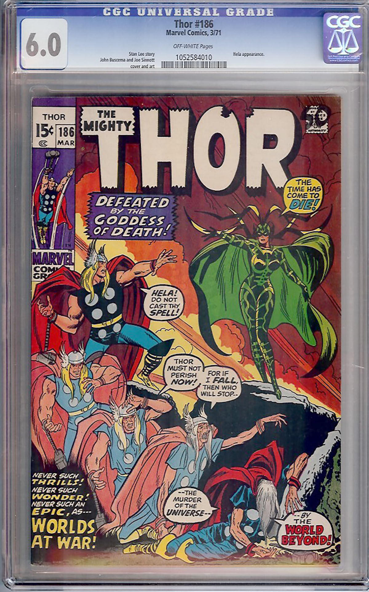 Thor #186 CGC 6.0 ow