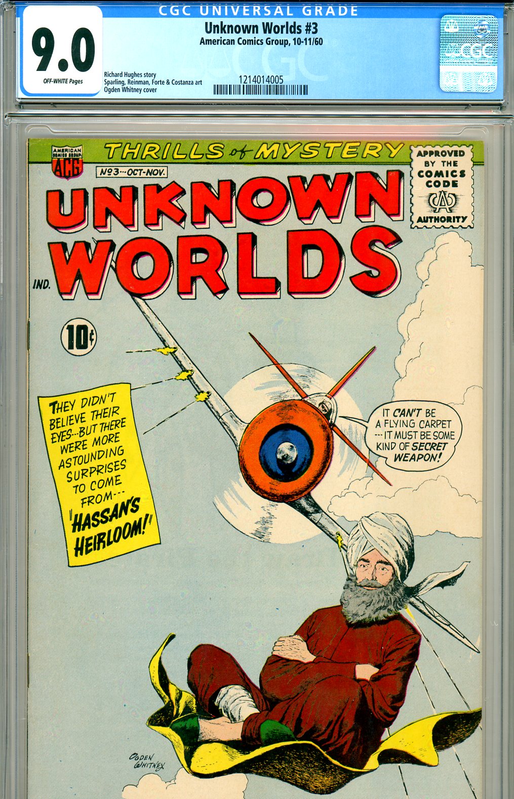 Unknown Worlds #3 CGC 9.0 ow