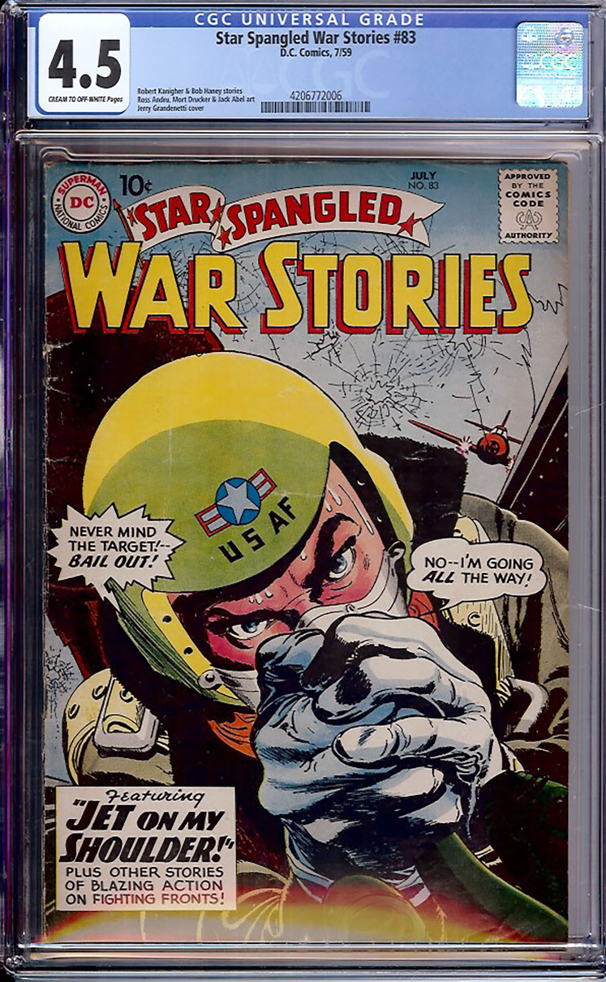 Star Spangled War Stories #83 CGC 4.5 cr/ow