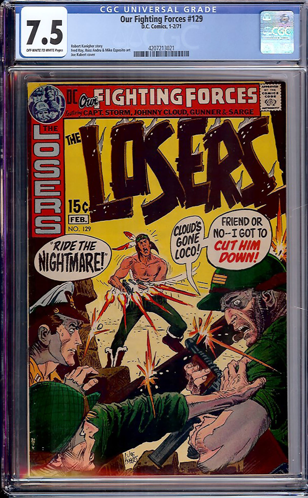 Our Fighting Forces #129 CGC 7.5 ow/w