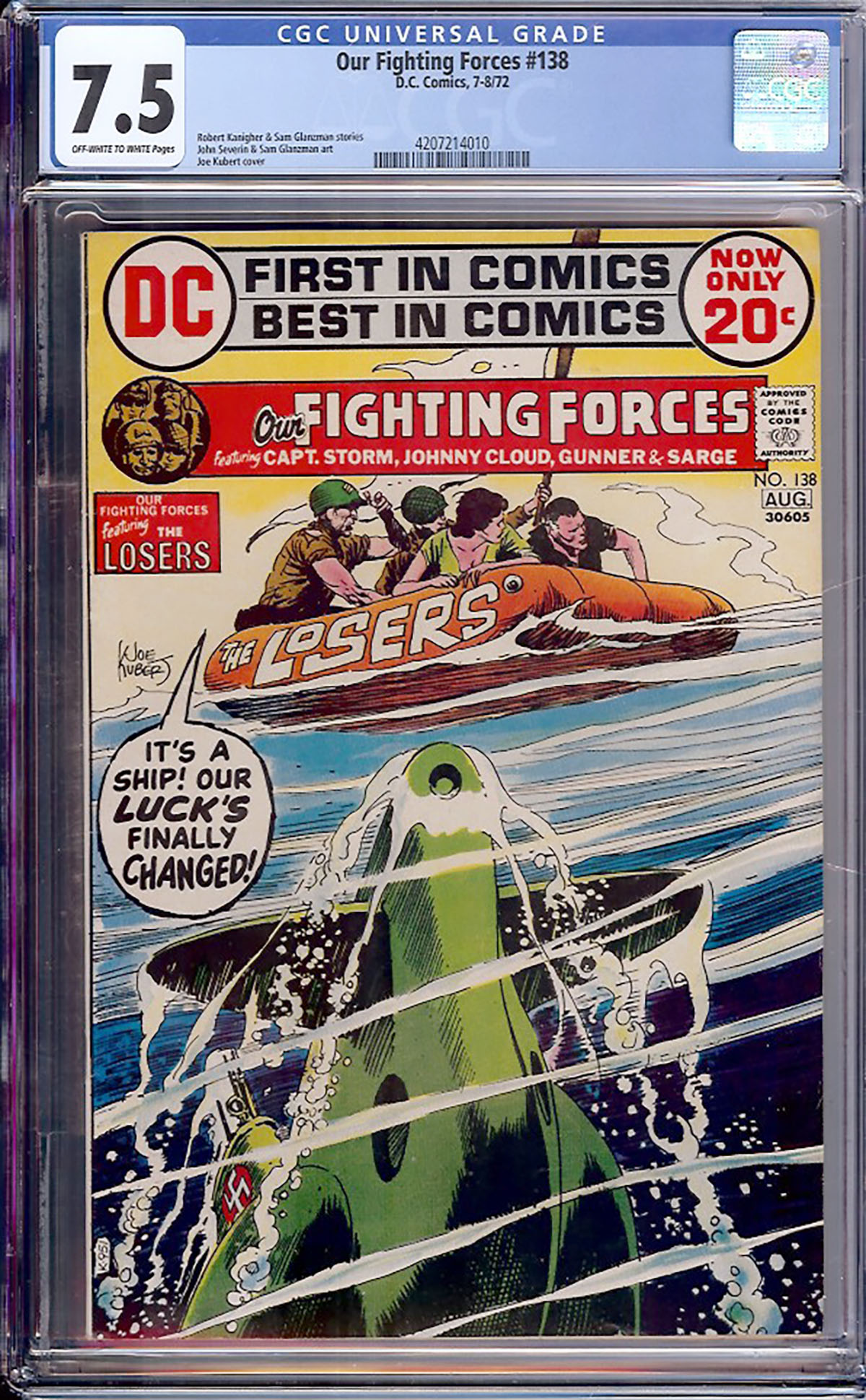 Our Fighting Forces #138 CGC 7.5 ow/w