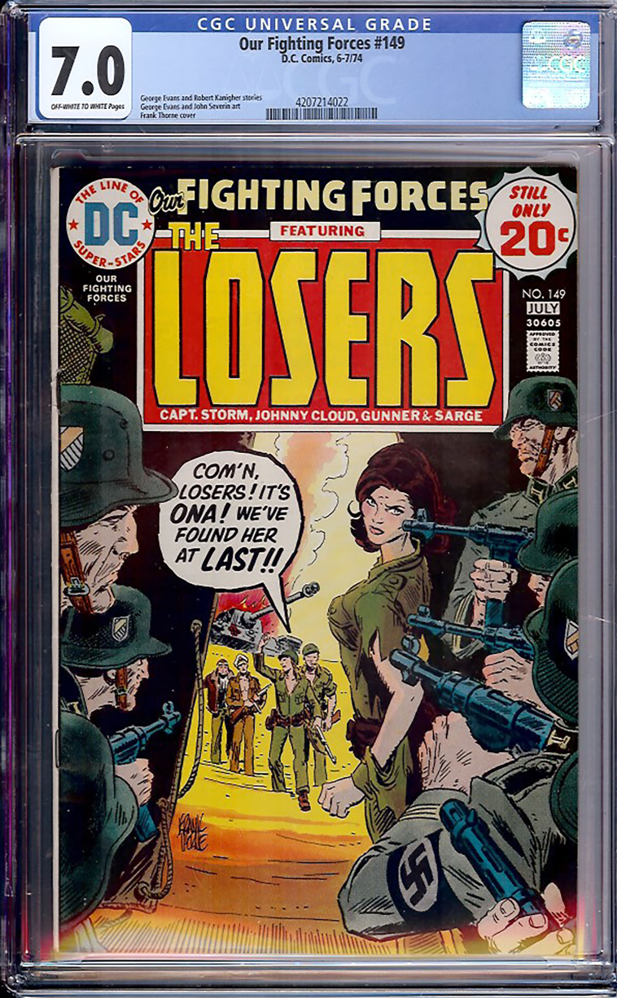 Our Fighting Forces #149 CGC 7.0 ow/w