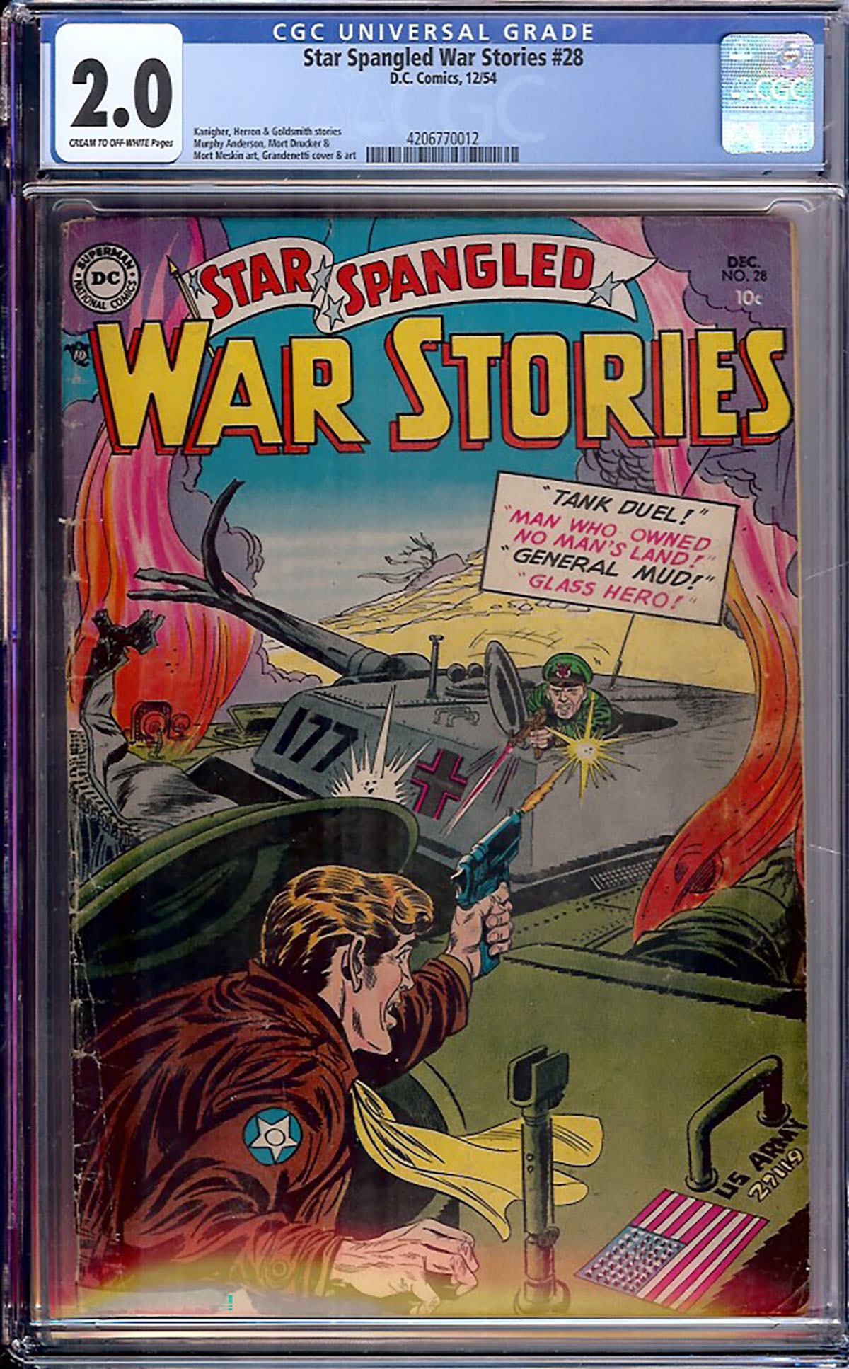 Star Spangled War Stories #28 CGC 2.0 cr/ow