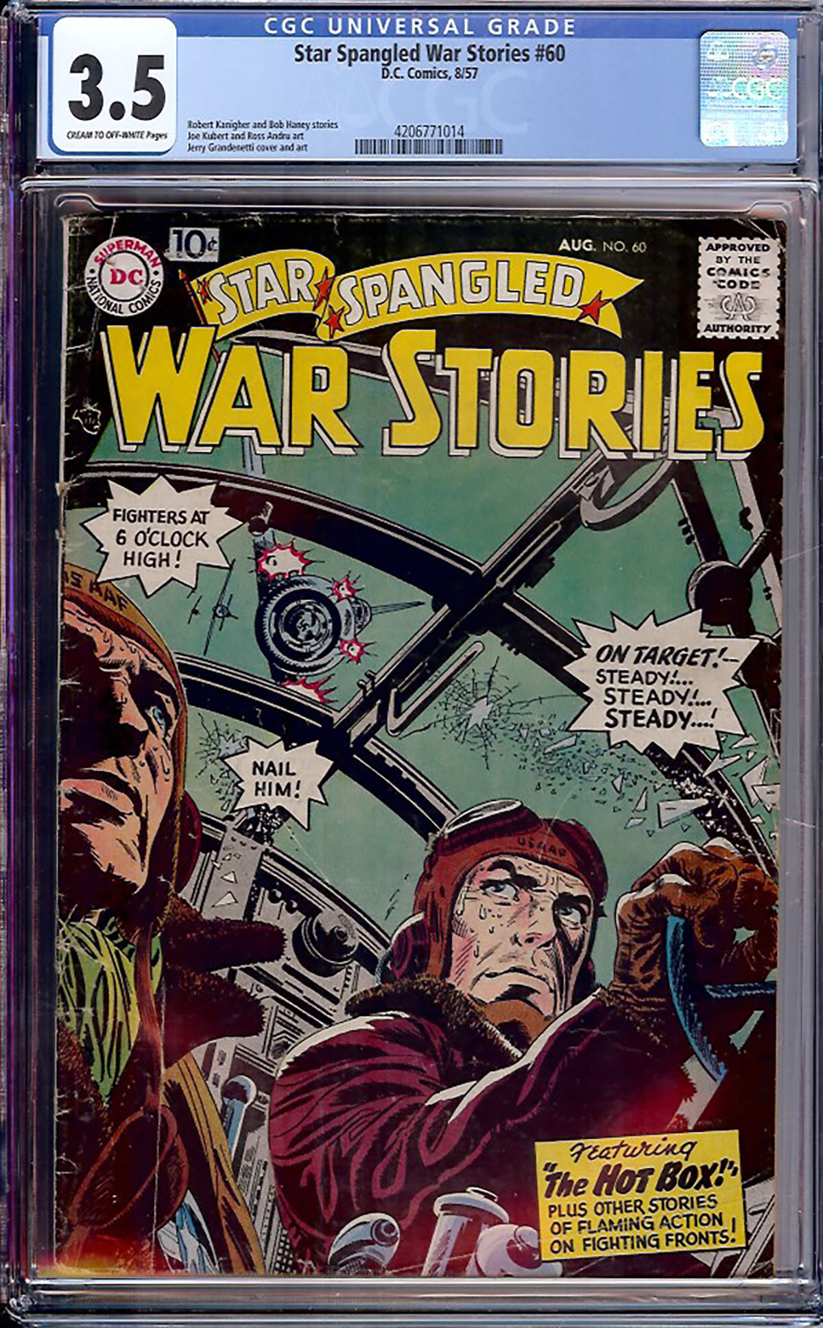 Star Spangled War Stories #60 CGC 3.5 cr/ow