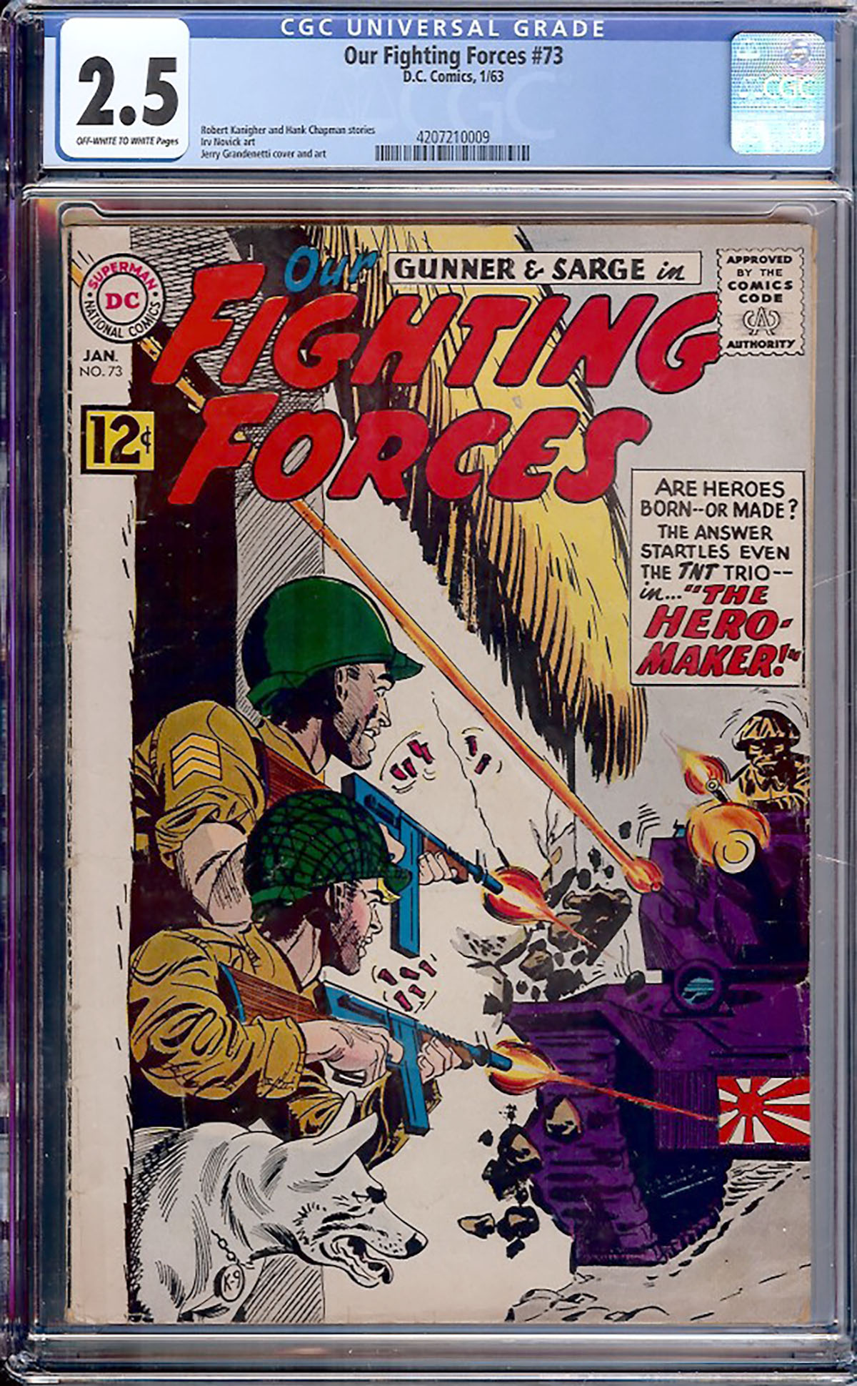 Our Fighting Forces #73 CGC 2.5 ow/w