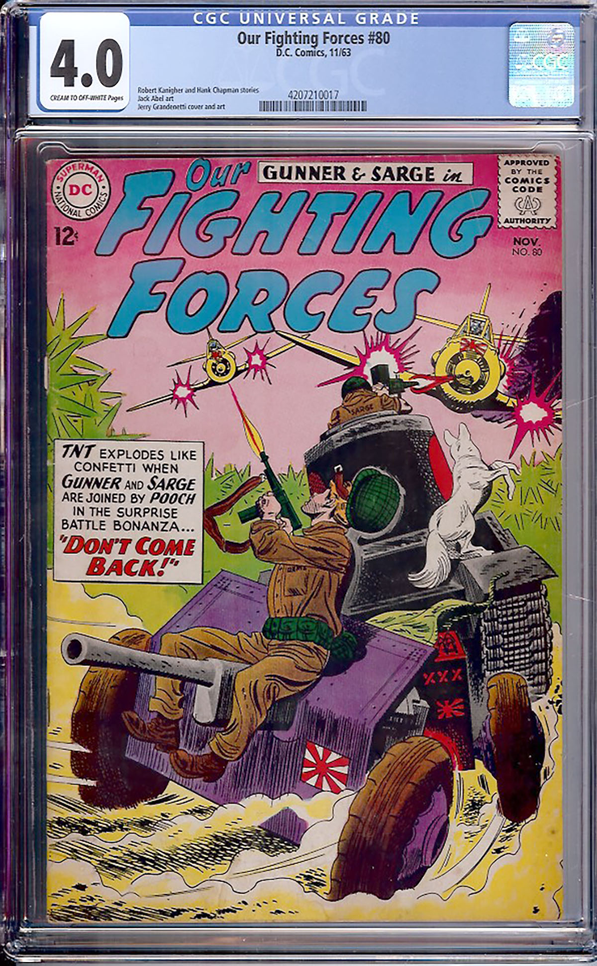 Our Fighting Forces #80 CGC 4.0 cr/ow