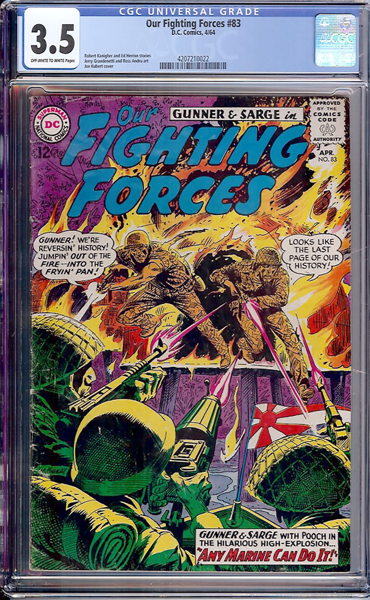 Our Fighting Forces #83 CGC 3.5 ow/w