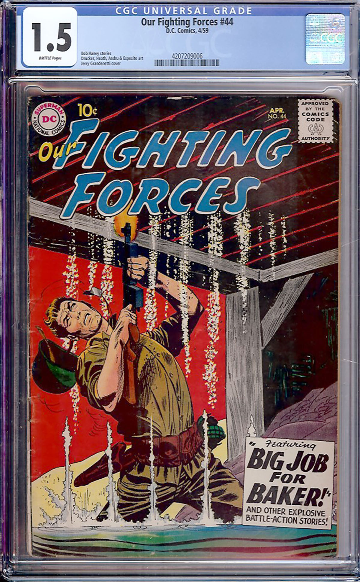 Our Fighting Forces #44 CGC 1.5 b