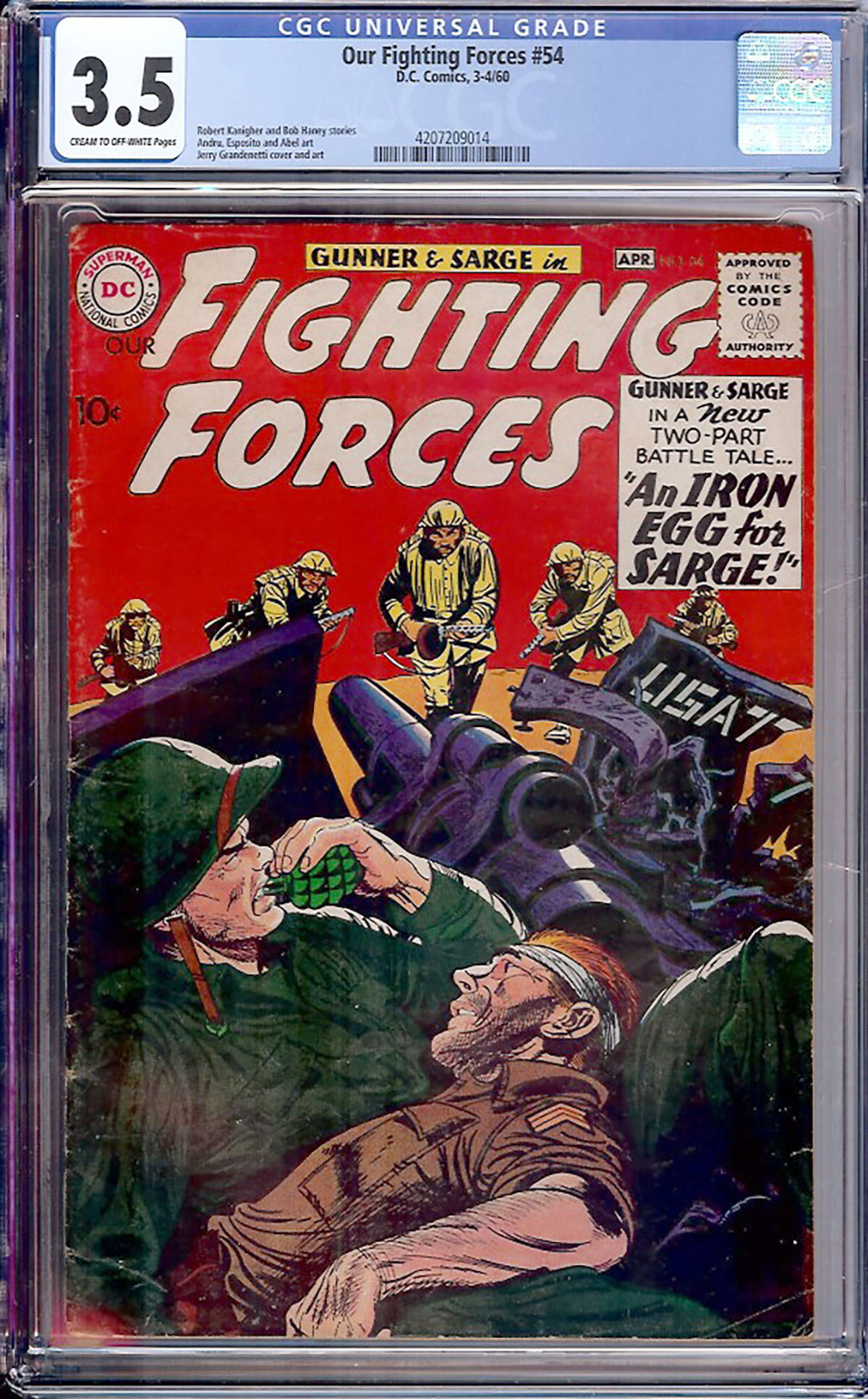 Our Fighting Forces #54 CGC 3.5 cr/ow