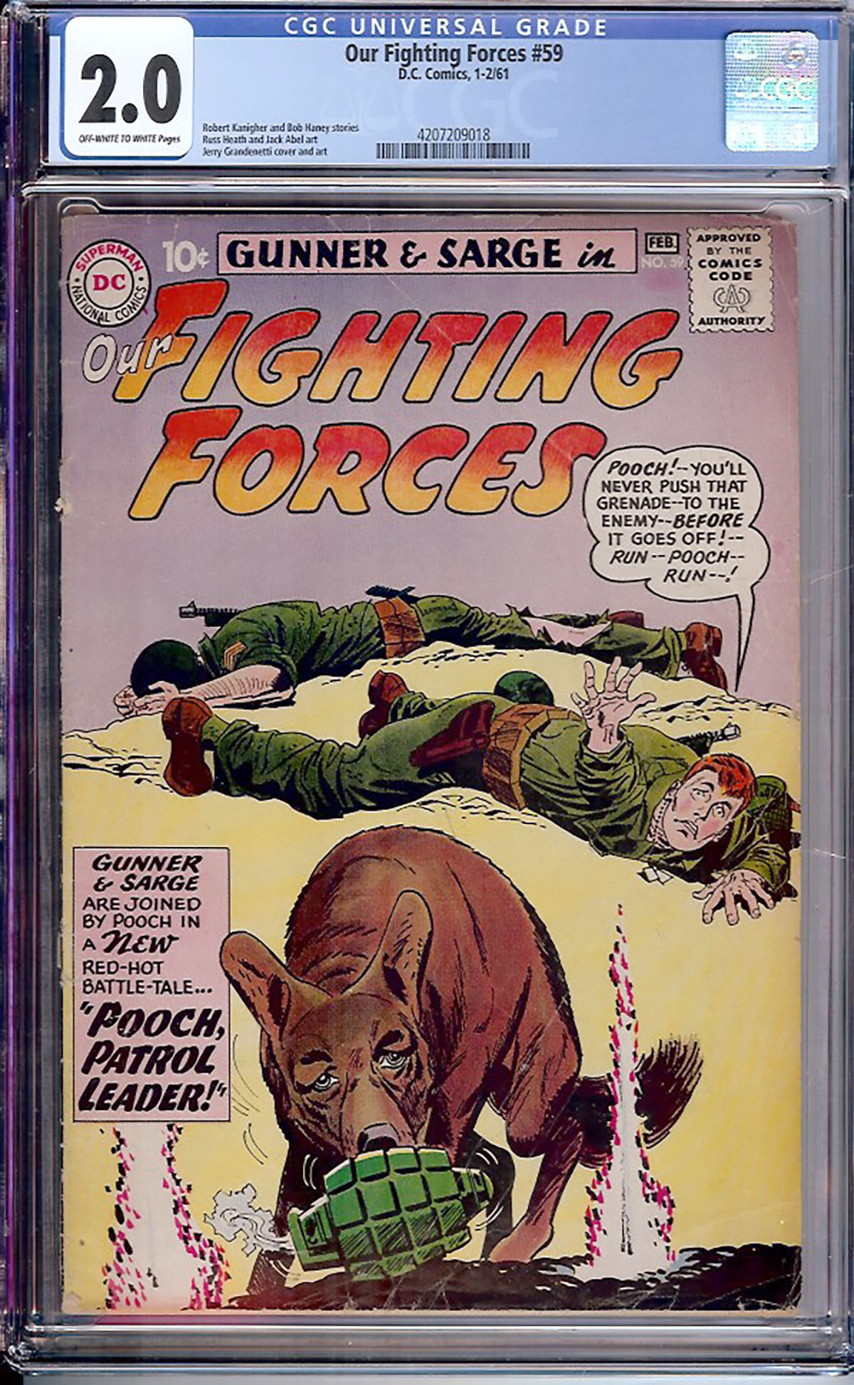 Our Fighting Forces #59 CGC 2.0 ow/w