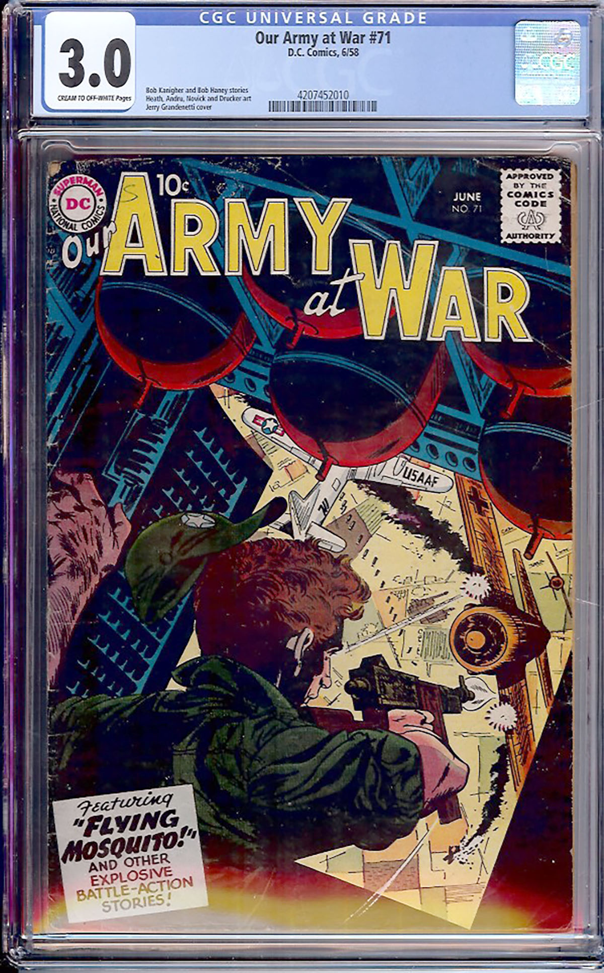 Our Army at War #71 CGC 3.0 cr/ow