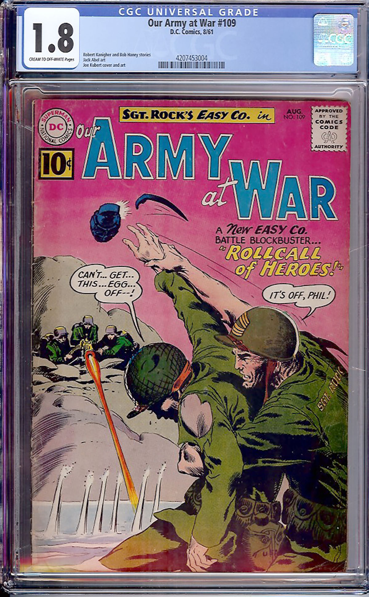 Our Army at War #109 CGC 1.8 cr/ow