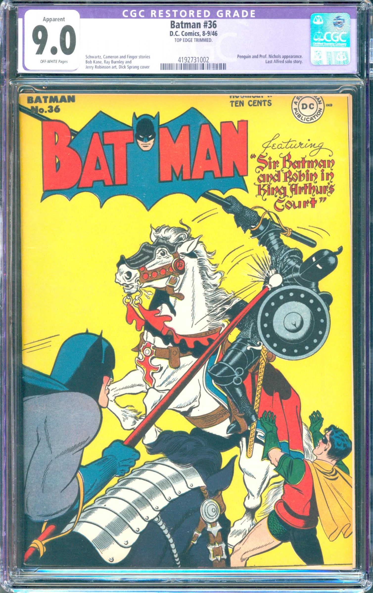 Batman #36 CGC 9.0 ow