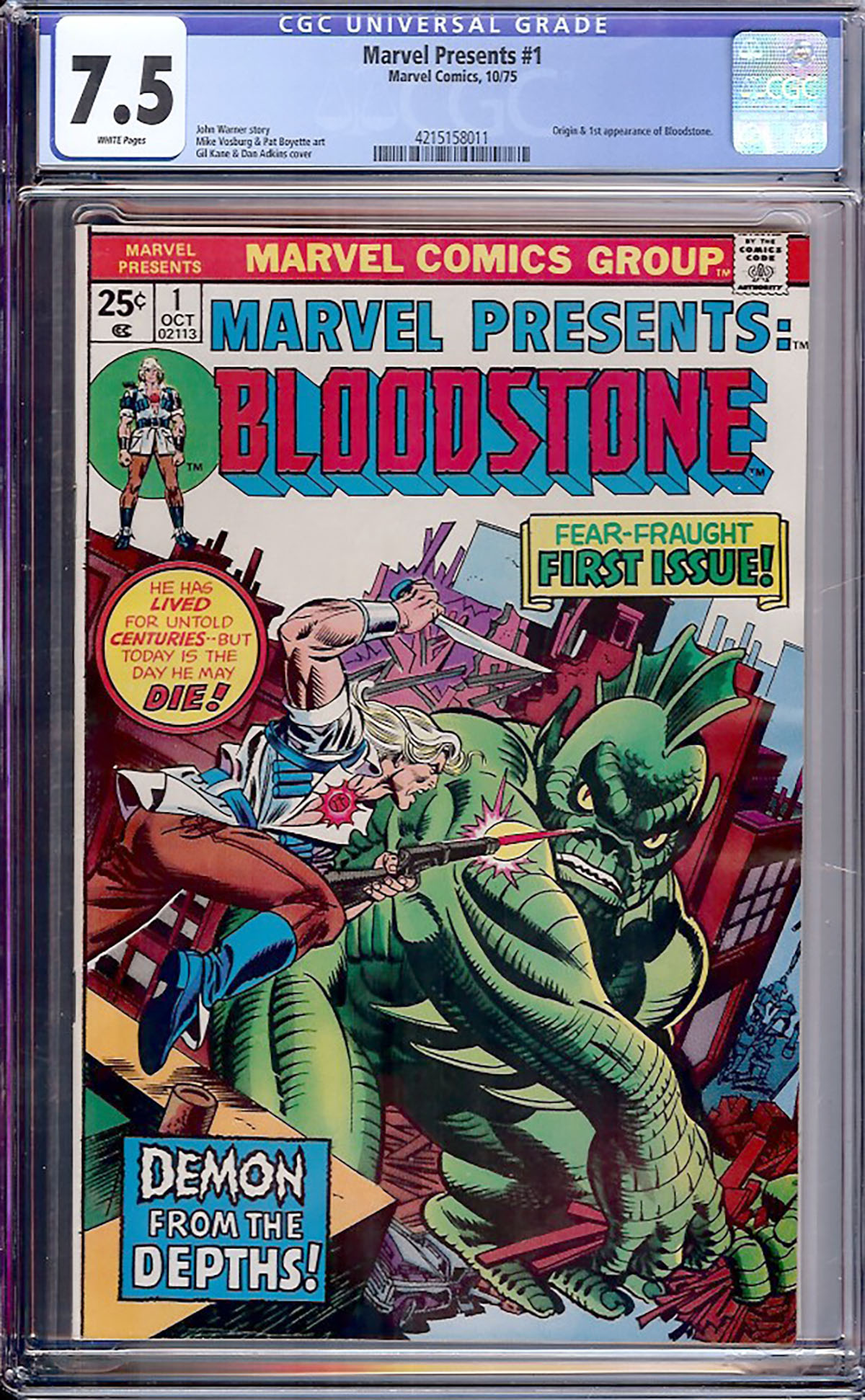 Marvel Presents #1 CGC 7.5 w