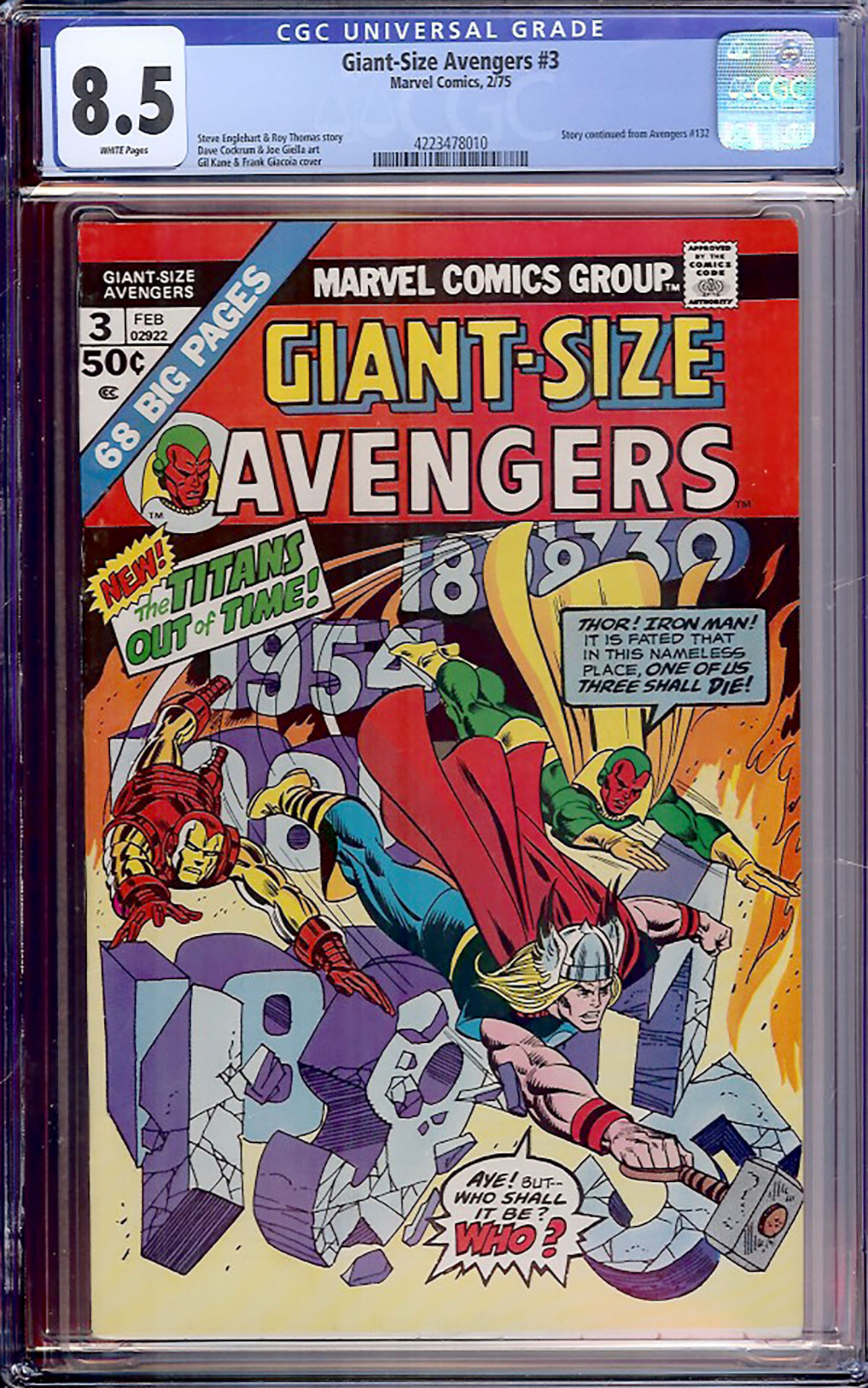 Giant-Size Avengers #3 CGC 8.5 w